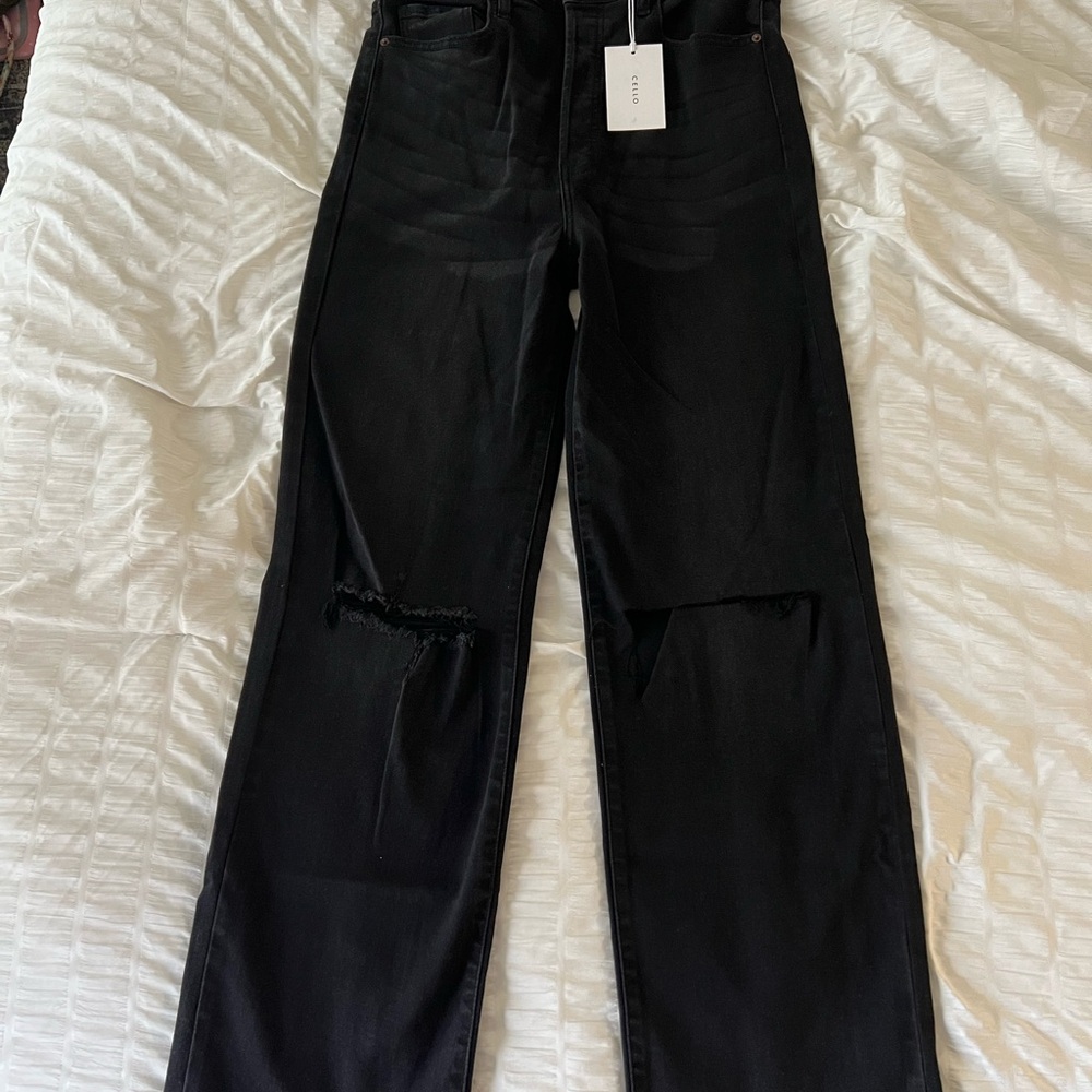 Cello Black Straight Leg Jeans